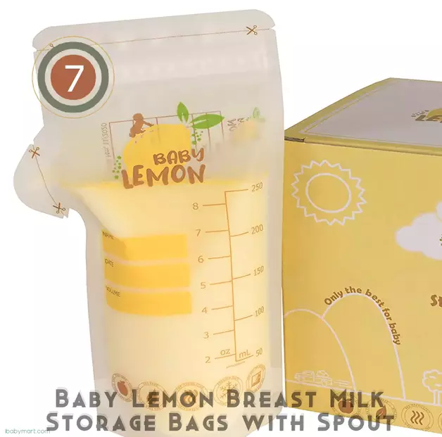 Baby Lemon Breast Milk Storage Bags with Spout