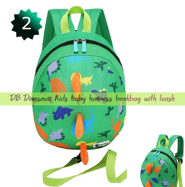 DB Dinosaur Kids baby harness bookbag with leash