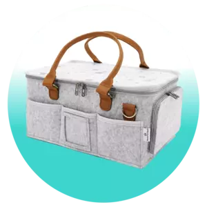 Home for Each Portable Diaper Caddy Storage Bag with Roll Lid