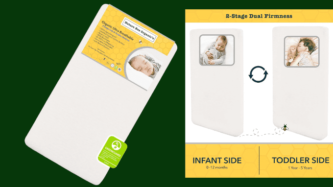Nature Bee Organic's 2-Stage Ultra Breathable Premium Crib & Toddler Mattress